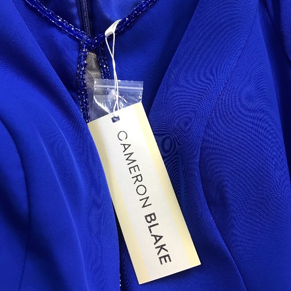 Cameron Blake 3/4 sleeve embellished A-Line formal long gown - Picture 3 of 8